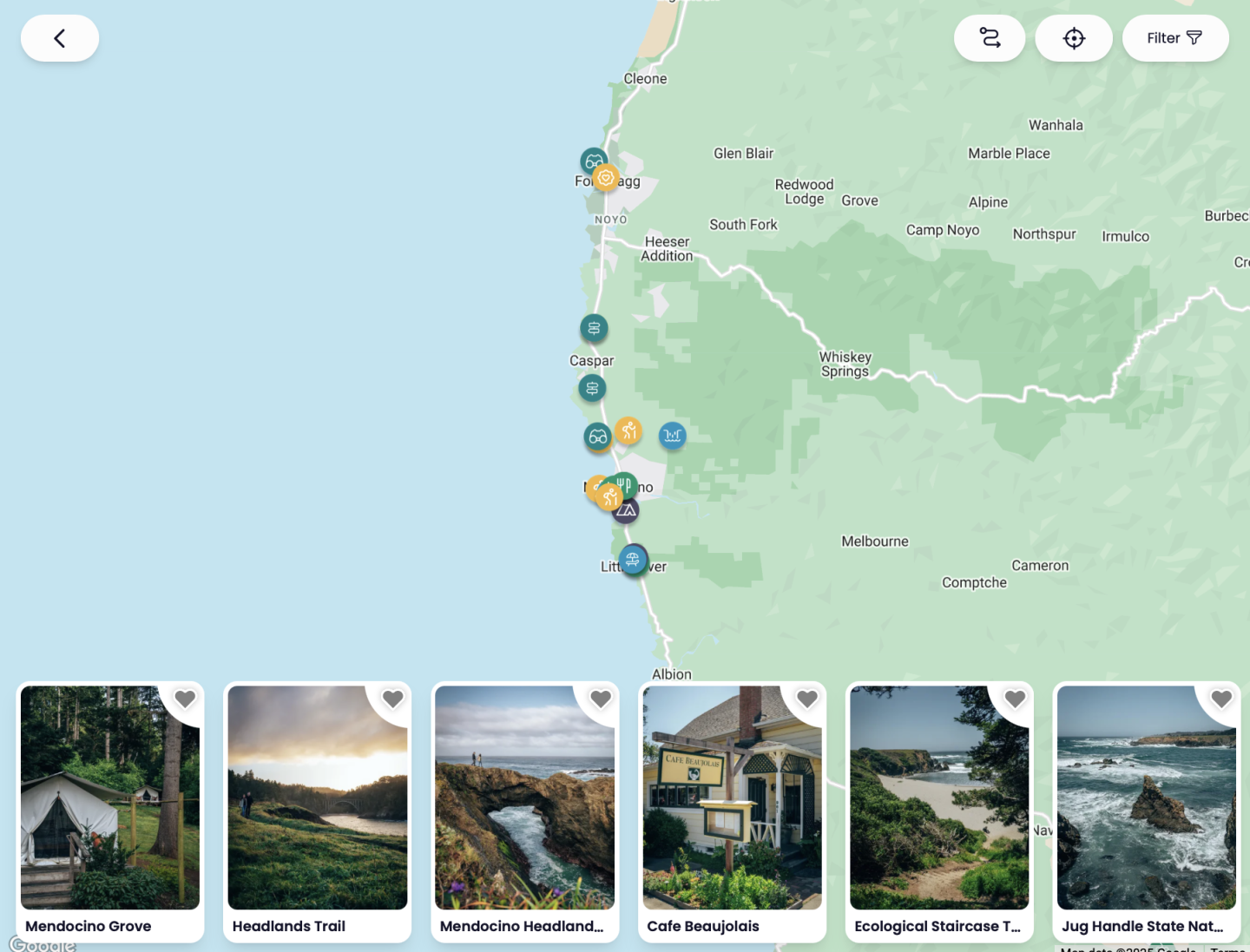 Map of Mendocino - Smilkos Lens